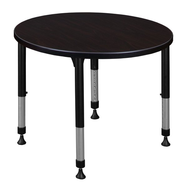 Regency Tables > Height Adjustable > Round Classroom Tables, 30 X 30 X 23-34, Wood|Metal Top TB30RNDMWAPBK